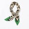 Foulard vert léopard.