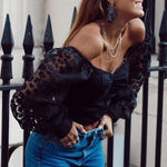 Haut Léopard Col Bateau Noir - Vignette | My Léopard