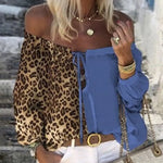 Haut Léopard Col Bateau Tendance Bleu - Vignette | My Léopard