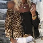 Haut Léopard Col Bateau Tendance Noir - Vignette | My Léopard