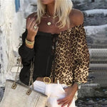 Haut Léopard Col Bateau Tendance Noir - Vignette | My Léopard