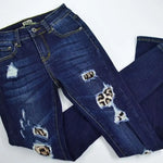 Vaqueros rotos de leopardo azul oscuro - Vignette | My Léopard