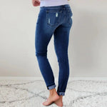 Vaqueros rotos de leopardo azul oscuro - Vignette | My Léopard