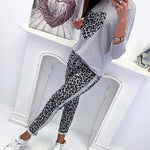 Grey Leopard Heart Jogging Pants - Vignette | My Léopard