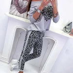 Grey Leopard Heart Jogging Pants - Vignette | My Léopard