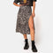 Jocoo Jolee Elegant Leopard Floral Printing Long Skirt Women
