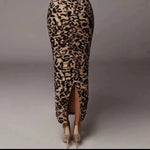 Jupe Longue Crayon Léopard Jaune - Vignette | My Léopard