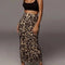 Jupe Longue Crayon Léopard Jaune