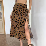 Auburn Leopard Slit Midi Skirt - Vignette | My Léopard