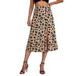 Jupe Midi Fendue Léopard Kaki - Vignette | My Léopard