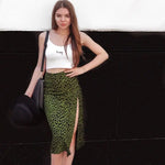 Jupe Midi Léopard Verte - Vignette | My Léopard