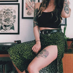 Jupe Midi Léopard Verte - Vignette | My Léopard