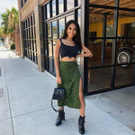 Jupe Midi Léopard Verte - Vignette | My Léopard