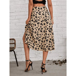 Beige Leopard Print Slit Skirt - Vignette | My Léopard