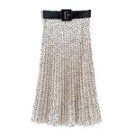 Falda plisada de leopardo blanca - Vignette | My Léopard