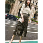 Falda plisada midi de leopardo - Vignette | My Léopard