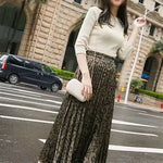 Falda plisada midi de leopardo - Vignette | My Léopard