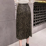 Jupe Plissée Léopard Midi Kaki - Vignette | My Léopard