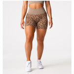 Coffee Leopard Sport Shorts Leggings - Vignette | My Léopard