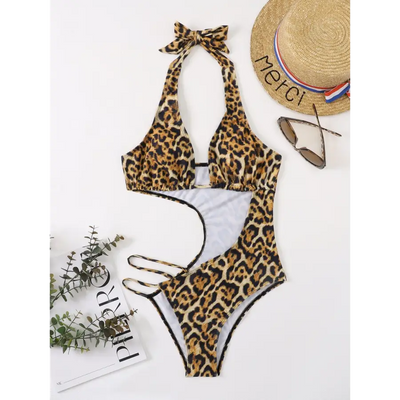 2023 Summer Women Swimsuit Bikini Leopard Print One-piece
