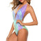 Colorful Leopard Print Swimsuit Abstract Rainbow Beach