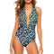 Colorful Leopard Print Swimsuit Abstract Rainbow Beach