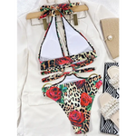 Maillot de Bain Léopard Floral à Anneaux - Vignette | My Léopard