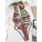 Maillot de Bain Léopard Floral à Anneaux - Vignette | My Léopard