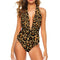 Colorful Leopard Print Swimsuit Abstract Rainbow Beach