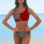 Maillot de bain léopard sportswear rouge - Vignette | My Léopard