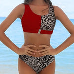 Maillot de bain léopard sportswear rouge - Vignette | My Léopard