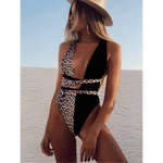 Maillot de Bain Monokini Imprimé Léopard et Noir - Vignette | My Léopard