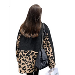 Manteau Douillet Noir et Léopard - Vignette | My Léopard