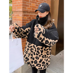 Manteau Douillet Noir et Léopard - Vignette | My Léopard