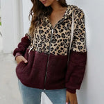 Manteau Léopard Bicolore Bordeaux - Vignette | My Léopard