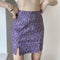 Mini jupe léopard violette.
