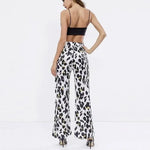 Pantalon Ample Léopard Satiné Blanc - Vignette | My Léopard