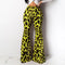 Pantalon jaune léopard pattes d'eph.
