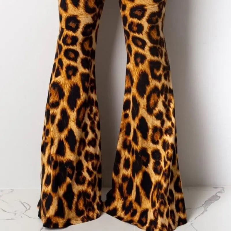Pantalon orange léopard pattes d'eph.