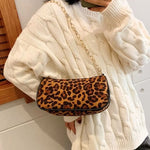 Leopard Clutch Bag with Brown Gold Chain - Vignette | My Léopard