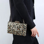 Gold Square Leopard Minaudière Clutch - Vignette | My Léopard