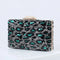Pochette léopard bleue turquoise et agentée.