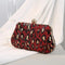 Pochette léopard sequins rouge.