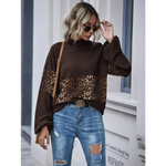 Chocolate Leopard Print Sweater - Vignette | My Léopard