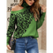 Pull Col Haut Léopard Vert