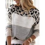 Women's Gray Leopard Print Sweater - Vignette | My Léopard