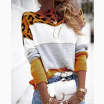 Women's Yellow Leopard Print Sweater - Vignette | My Léopard