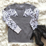 Pull Femme Imprimé Léopard Gris - Vignette | My Léopard