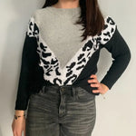 Pull Femme Imprimé Léopard Tendance Noir - Vignette | My Léopard