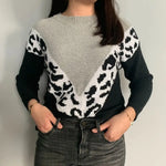 Pull Femme Imprimé Léopard Tendance Noir - Vignette | My Léopard